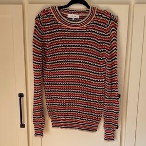 John + Jenn Striped Knit Crew Neck Sweater